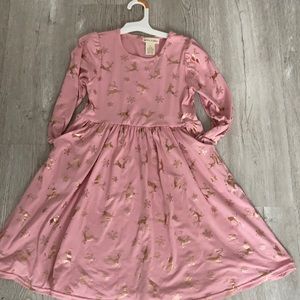 Reindeer pink dress
